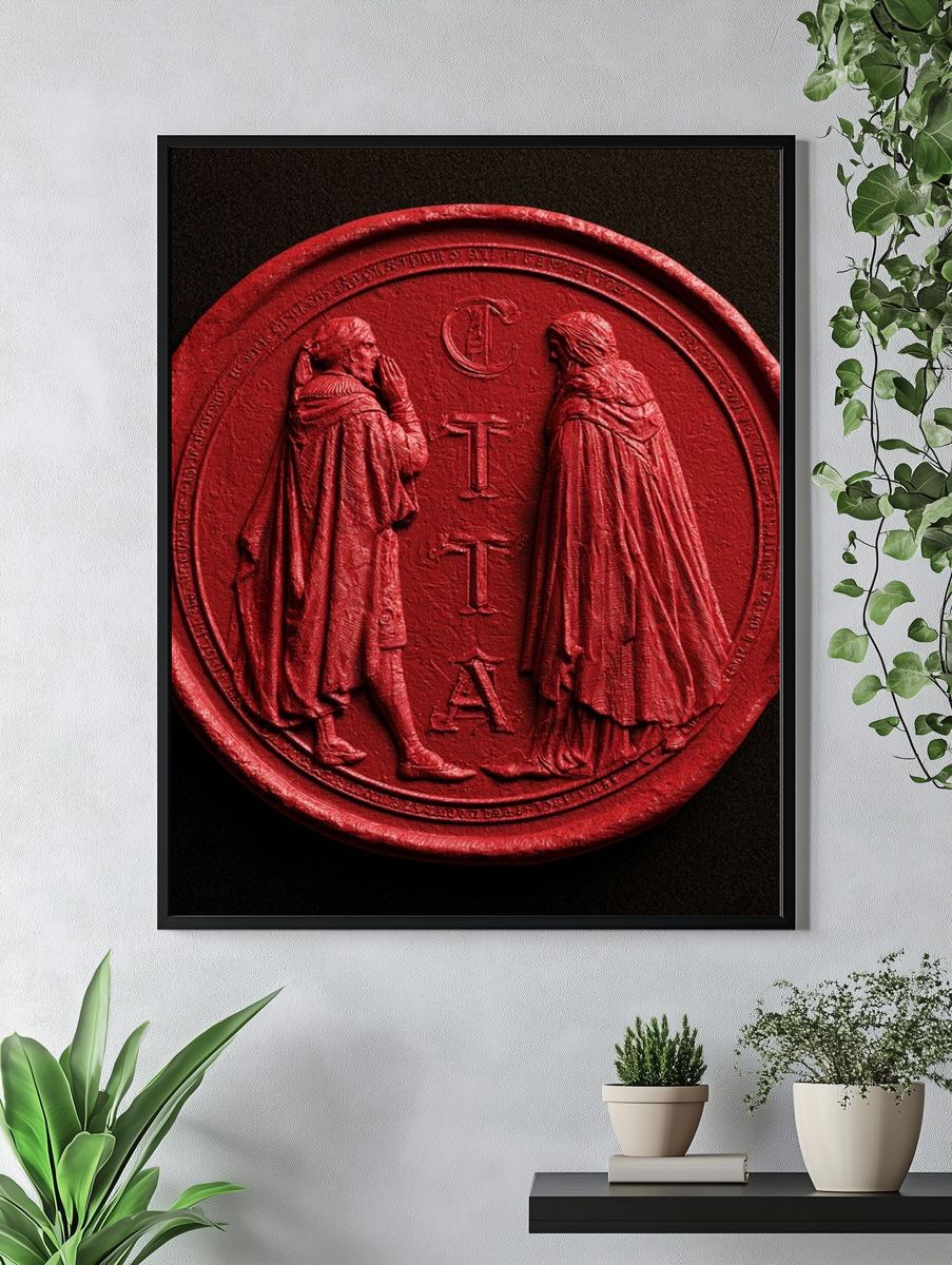 Red Wax Seal Emblem Poster. — room view 4