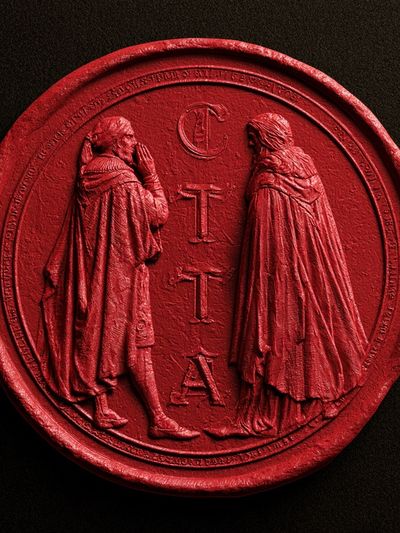 Red Wax Seal Emblem Poster.