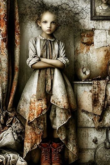 Gothic Doll Portrait Print. poster — fine-art art