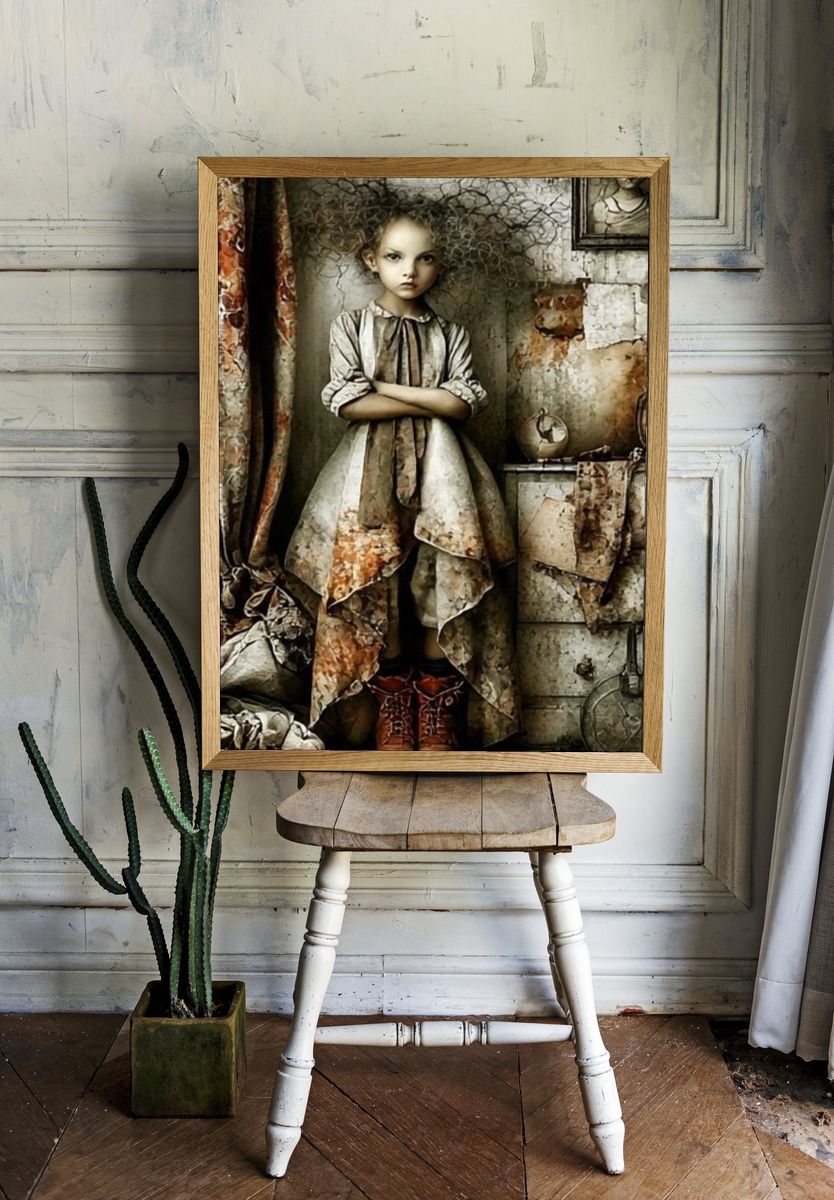 Gothic Doll Portrait Print. — room view 1