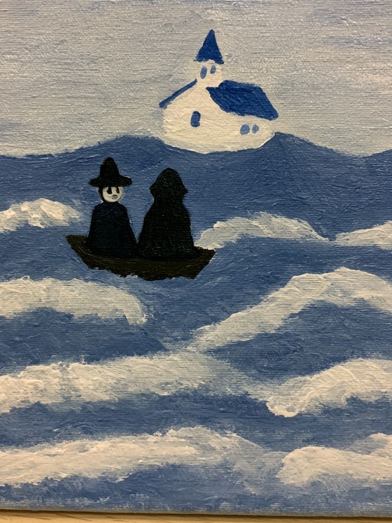 Cloud Boat Folk Art Print. poster — fine-art art