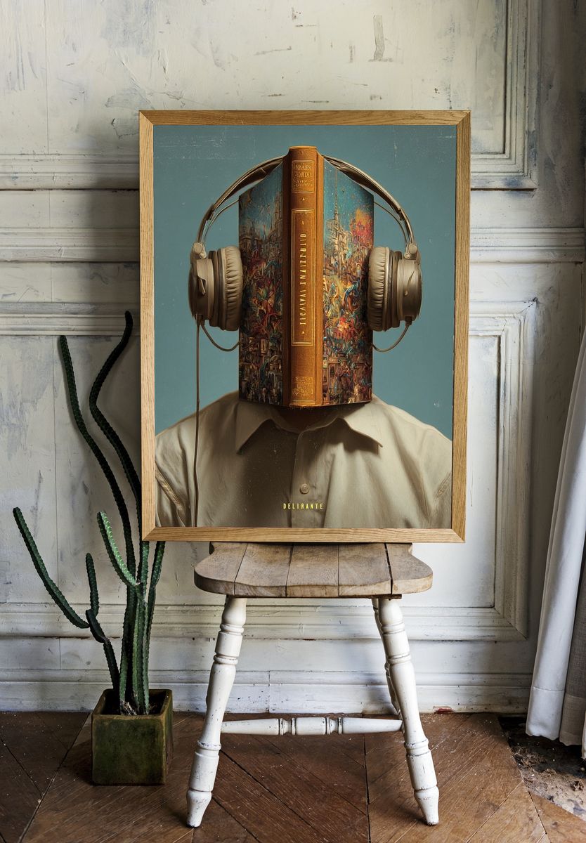 Headphone Book Surrealism Print room preview