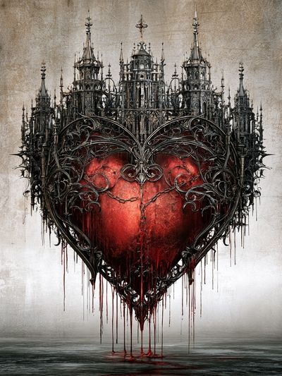 Gothic Heart Surrealism Print. poster