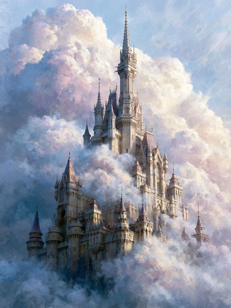 Cloud Castle Fantasy Poster. poster — fine-art art