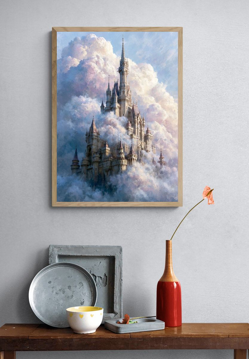 Cloud Castle Fantasy Poster. — room view 3