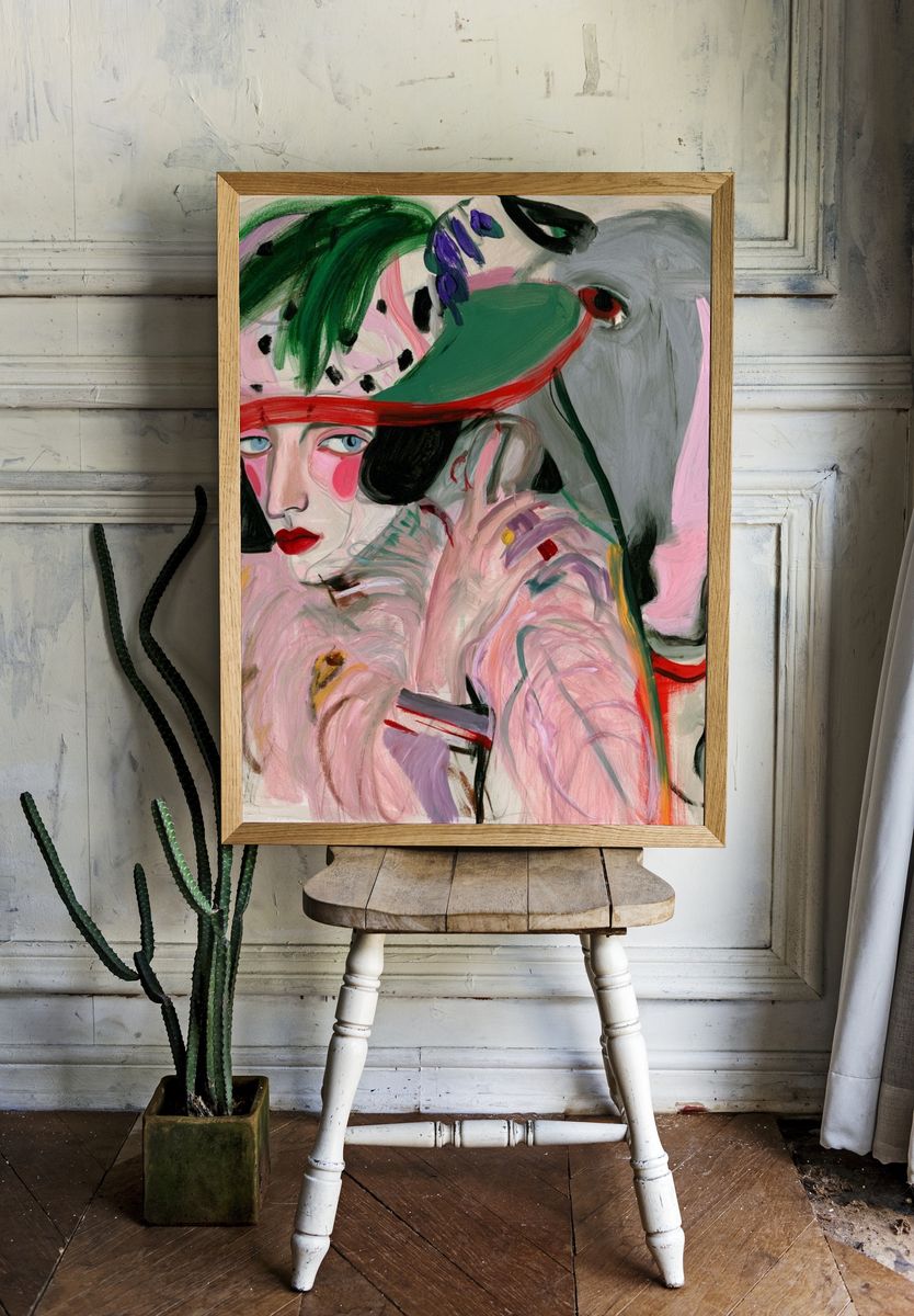 Surreal Fashion Portrait Poster. — room view 1