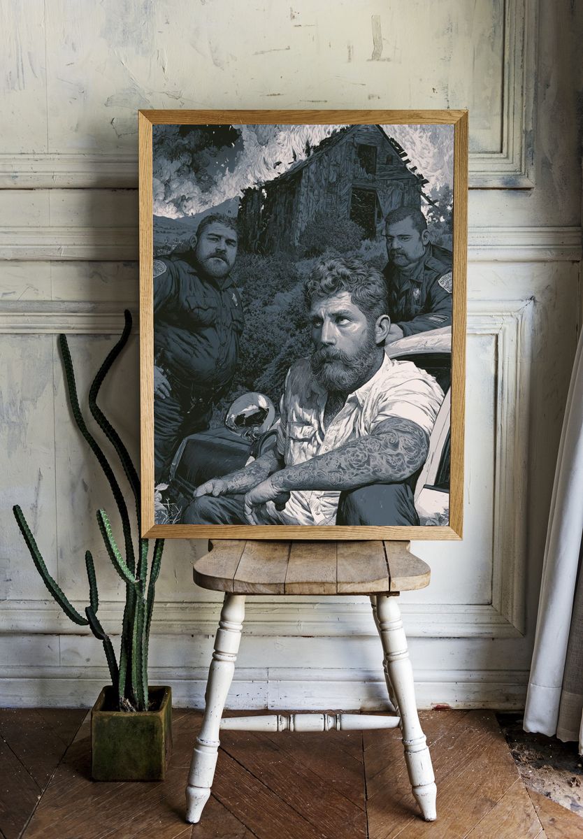 Cinematic Rural Standoff Poster. — room view 1
