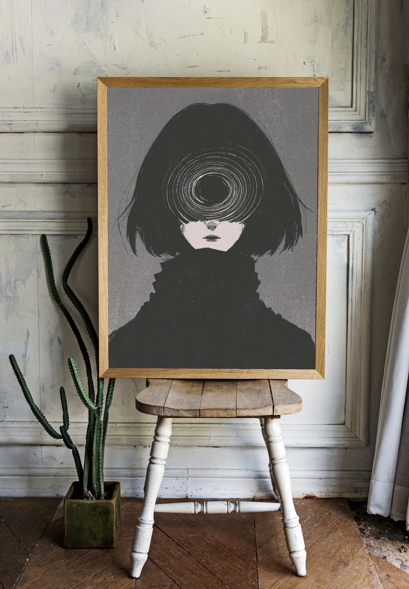 Surreal Girl Portrait Print. — room view 1