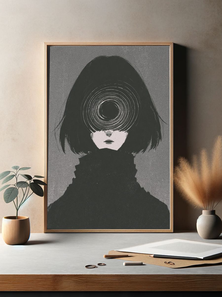 Surreal Girl Portrait Print. — room view 2