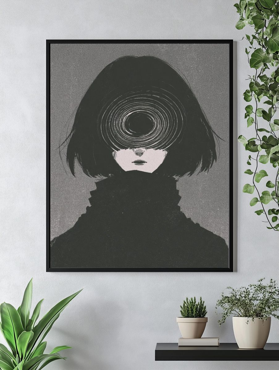 Surreal Girl Portrait Print. — room view 4