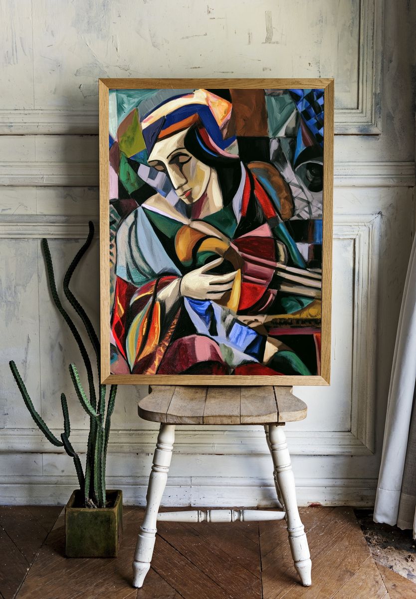 Abstract Woman with Guitar Poster. — room view 1