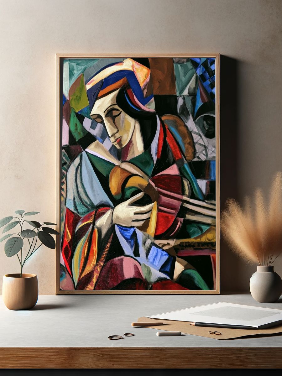 Abstract Woman with Guitar Poster. — room view 2