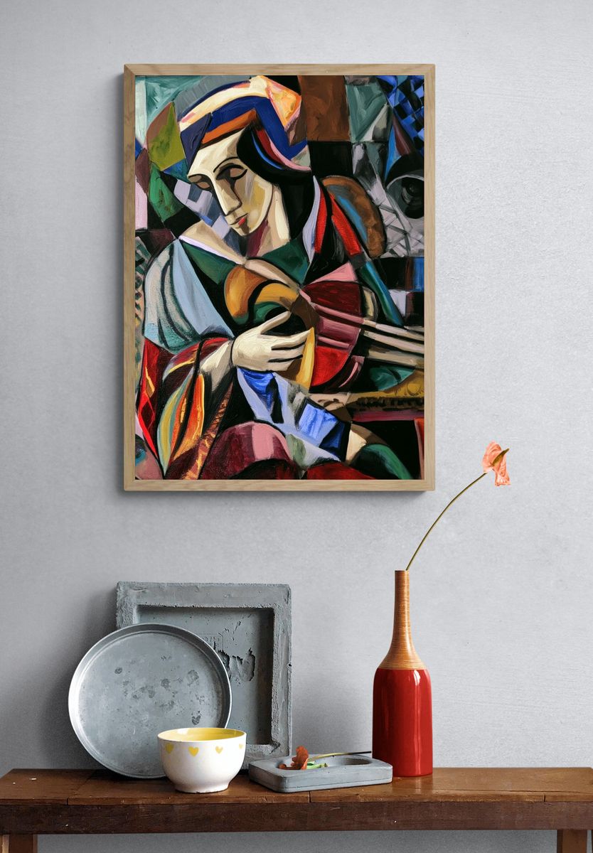 Abstract Woman with Guitar Poster. — room view 3