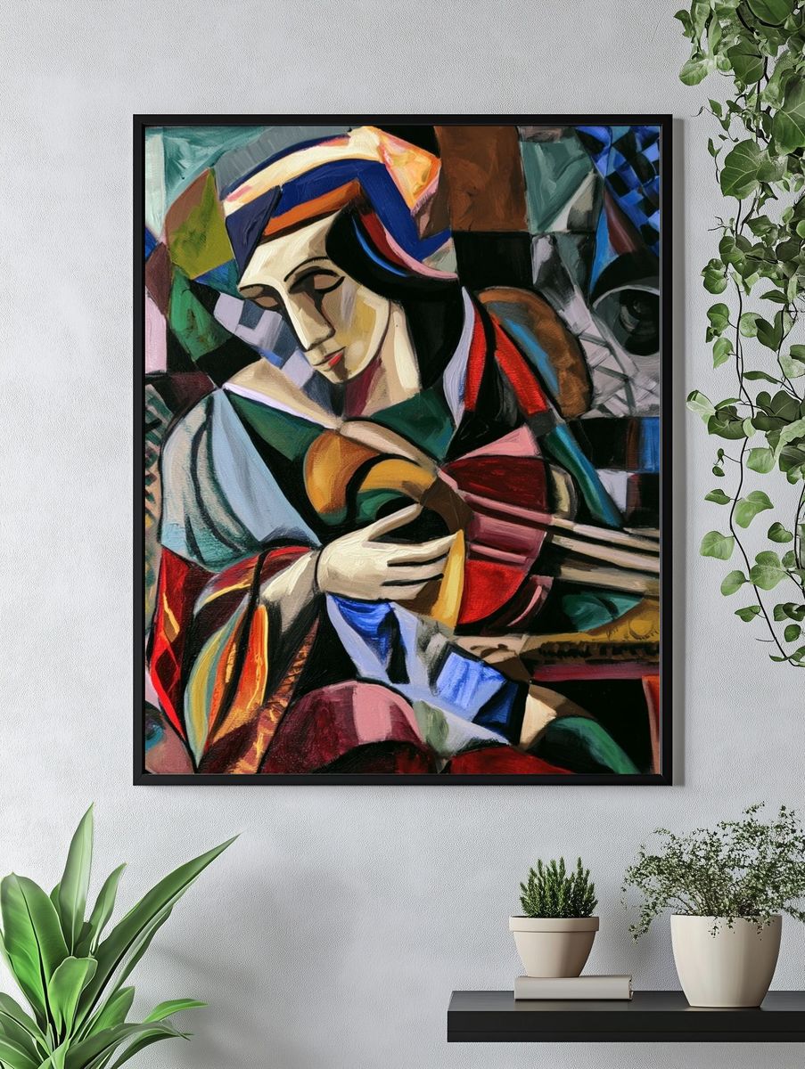 Abstract Woman with Guitar Poster. — room view 4