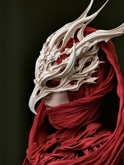 Crimson Mask Portrait Print.