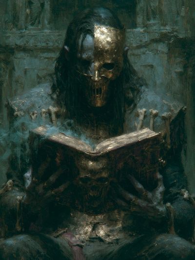 Masked Reader Dark Fantasy Print.