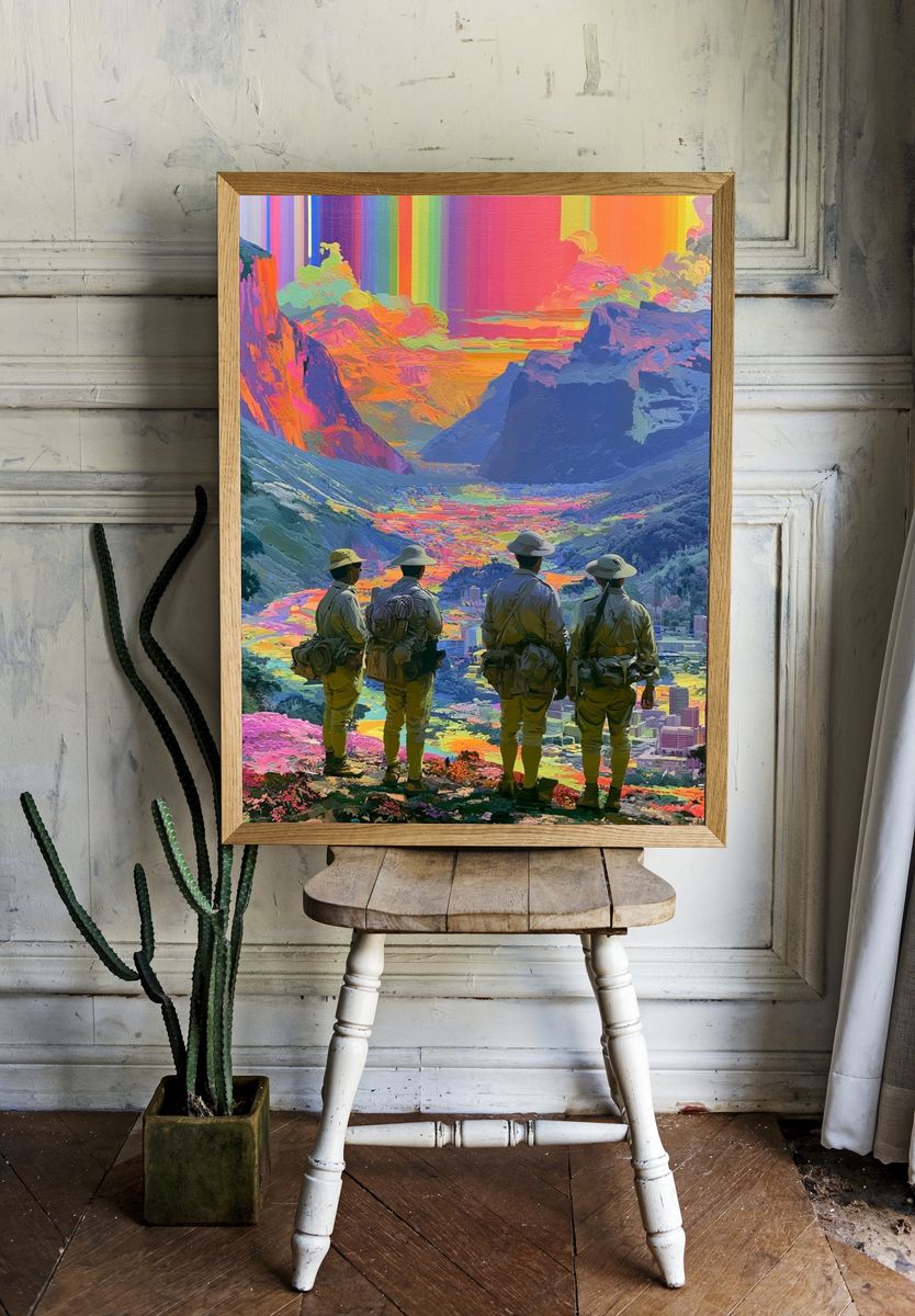 Surreal Mountain Vista Print. — room view 1