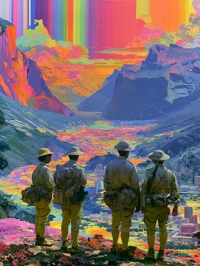 Surreal Mountain Vista Print.