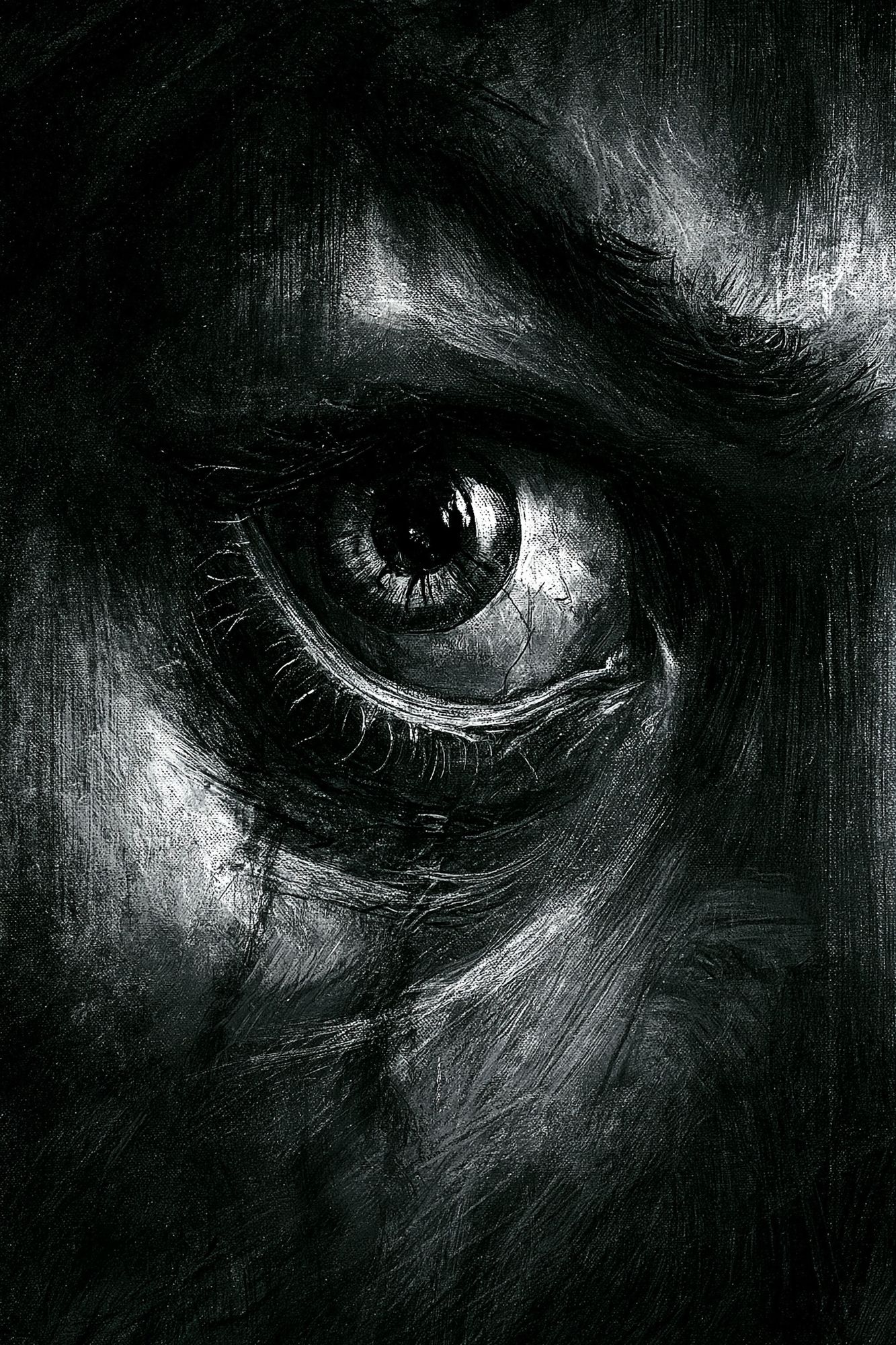 Monochrome Eye Surrealism Print. poster — fine-art art