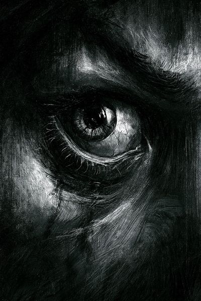 Monochrome Eye Surrealism Print.