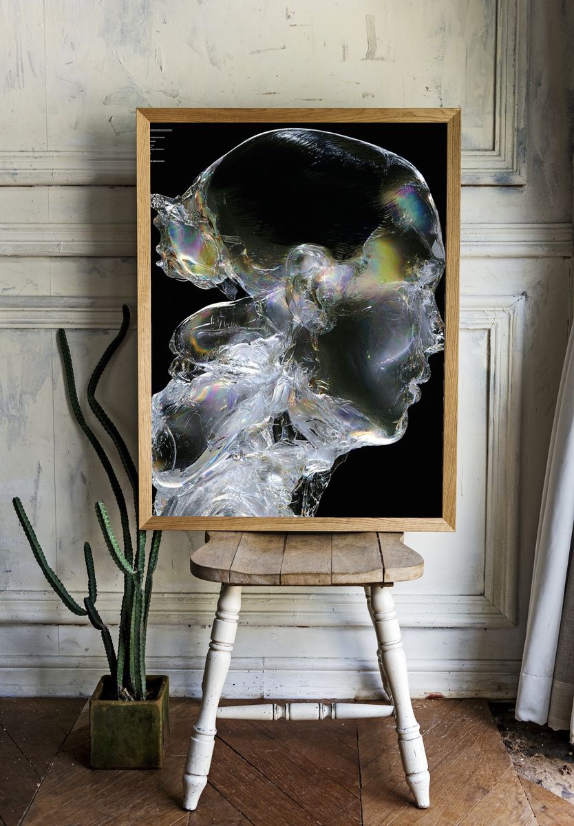 Crystal Skull Abstract Print. — room view 1