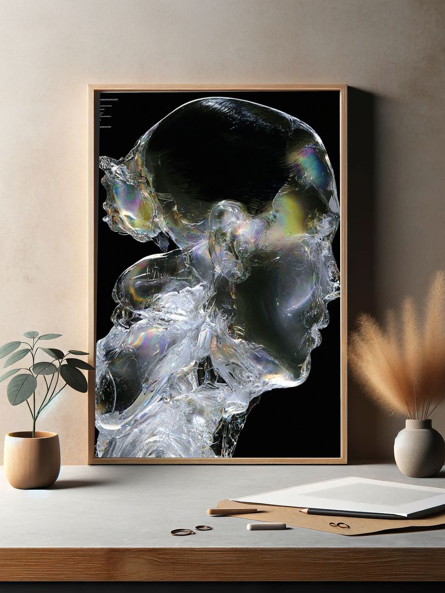 Crystal Skull Abstract Print. — room view 2