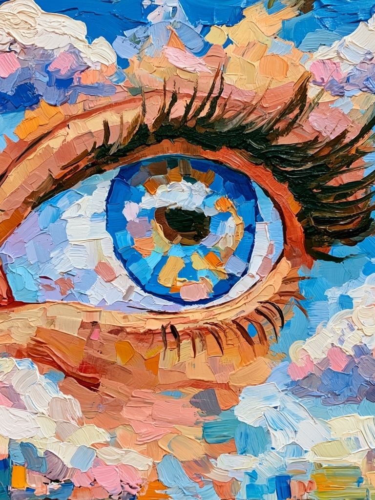 Surreal Eye in Clouds Print. poster detail