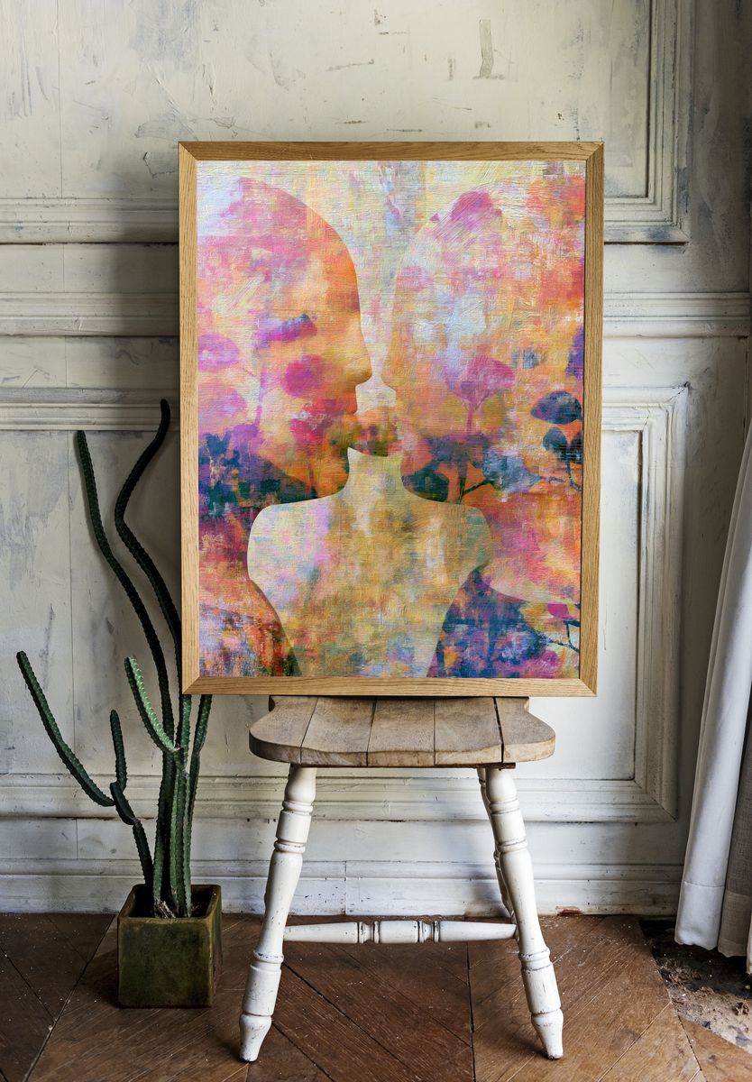 Abstract Faces Colorful Poster. — room view 1