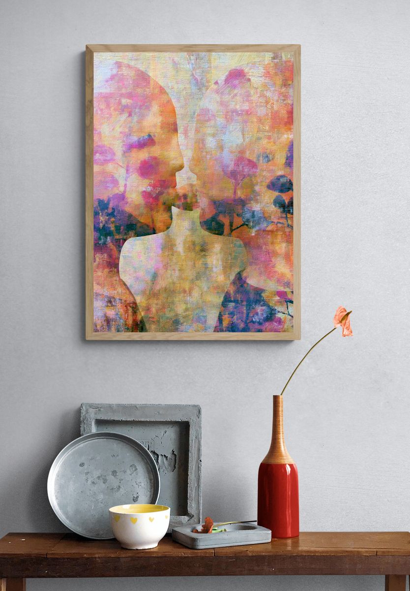 Abstract Faces Colorful Poster. — room view 3