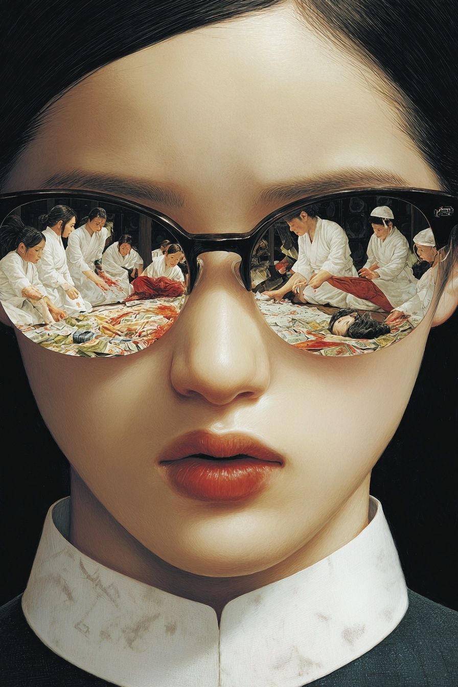 Surreal Sunglasses Portrait Print. poster — fine-art art