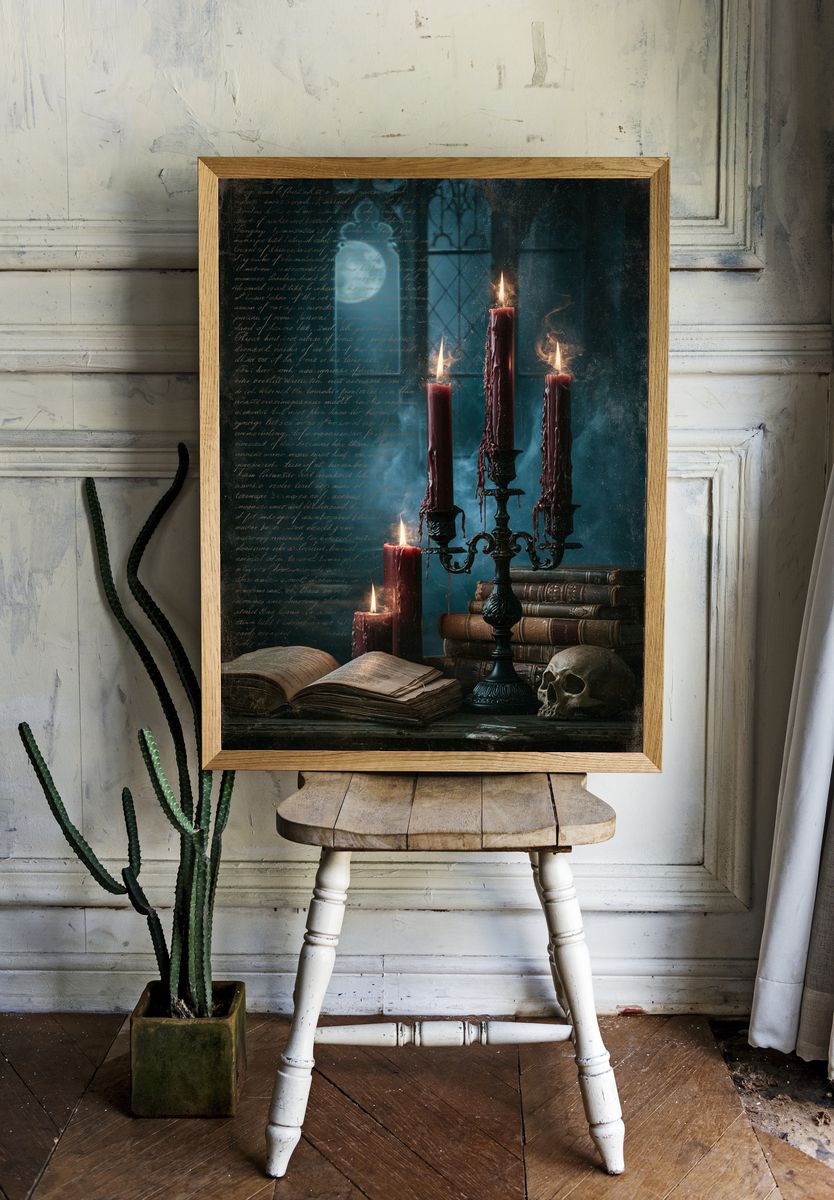 Gothic Candle Still Life Poster. room preview
