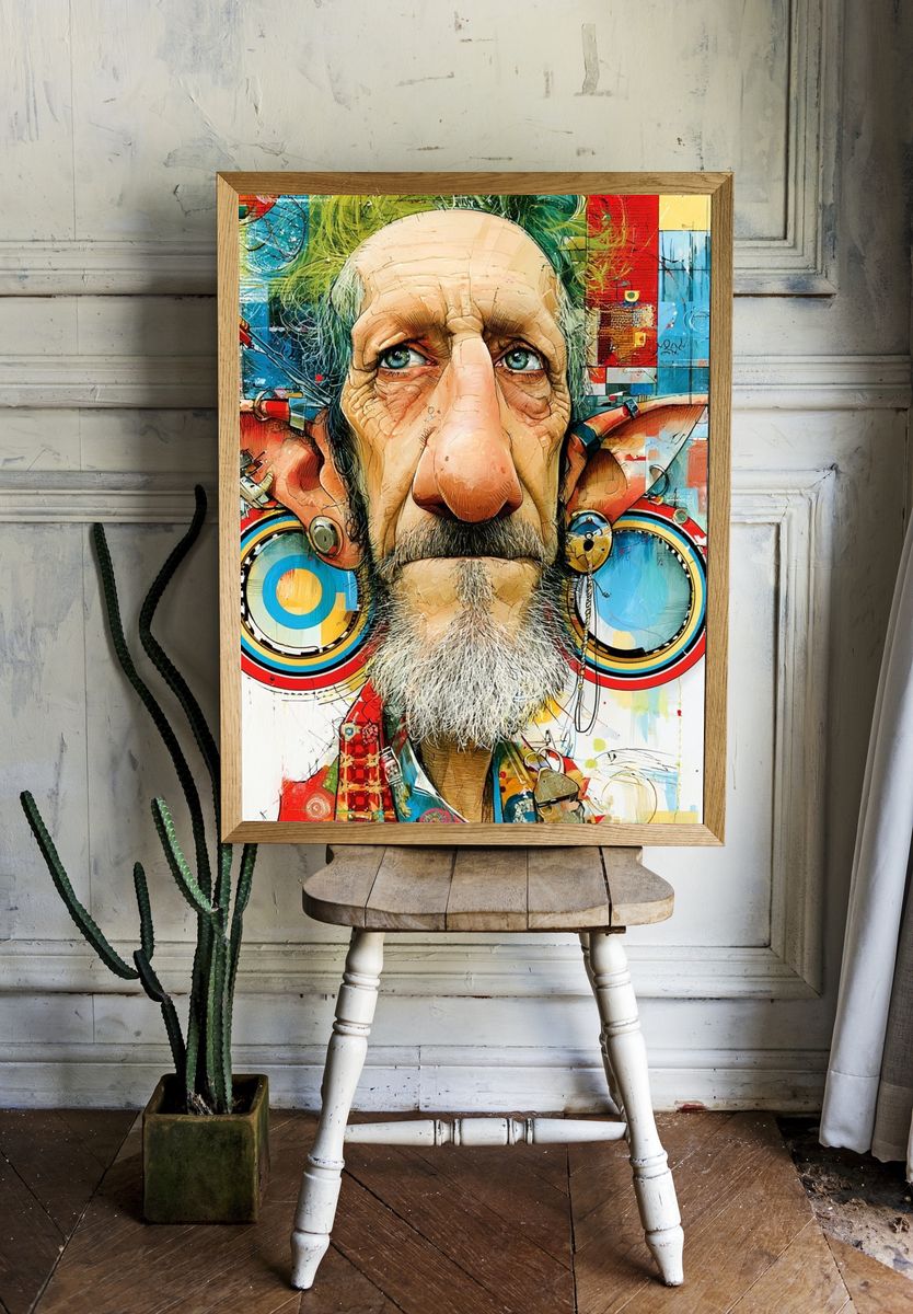 Abstract Elder Portrait Poster. — room view 1