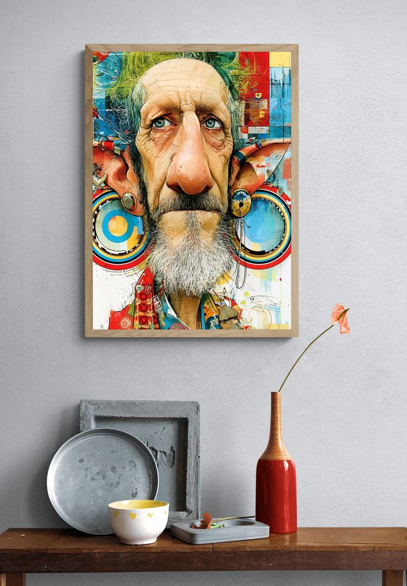 Abstract Elder Portrait Poster. — room view 3