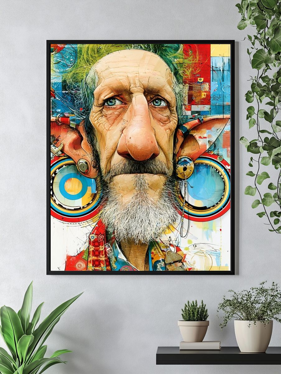 Abstract Elder Portrait Poster. — room view 4