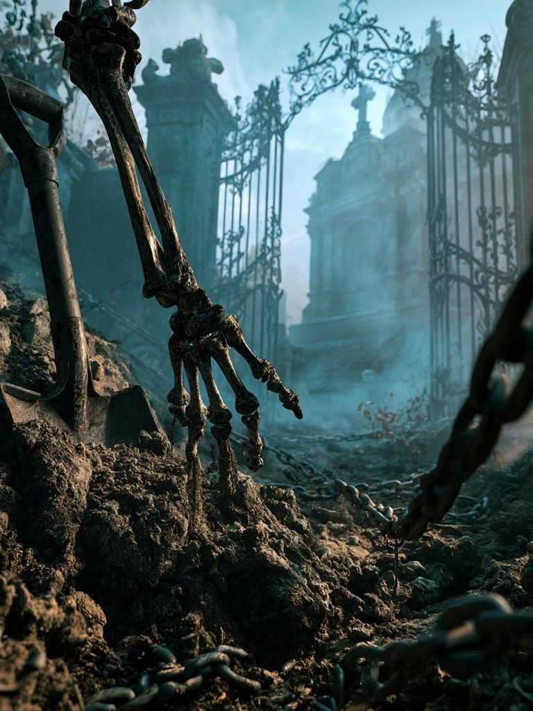 Haunted Graveyard Gate Poster. poster detail