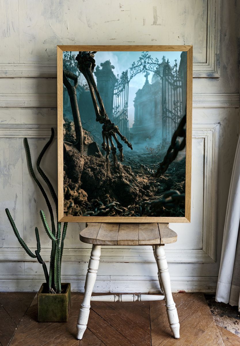 Haunted Graveyard Gate Poster. room preview