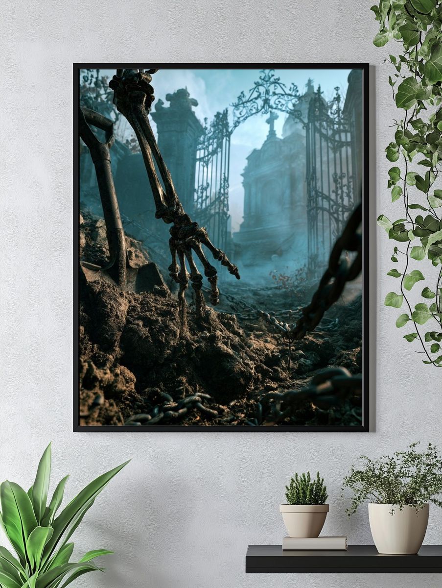 Haunted Graveyard Gate Poster. — room view 4