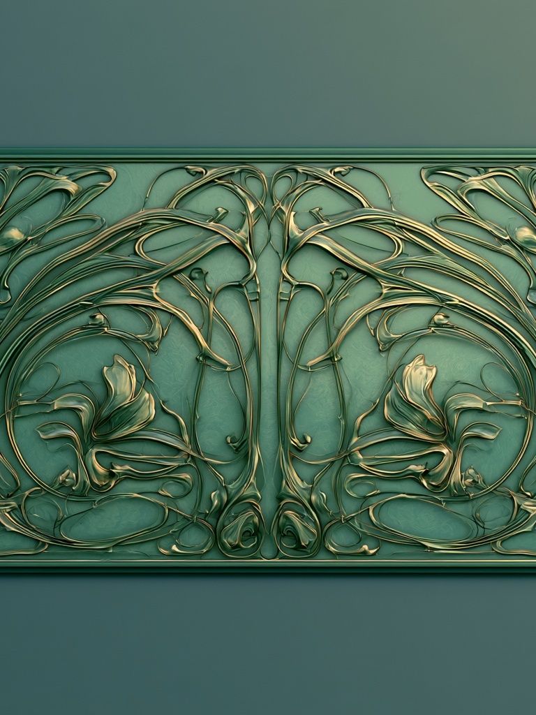 Art Nouveau Floral Ornament Print. poster detail