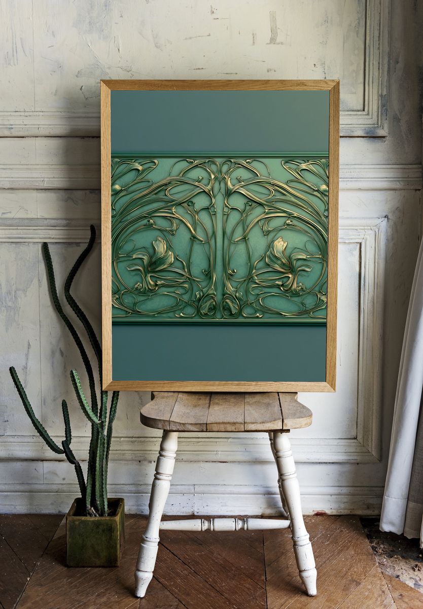 Art Nouveau Floral Ornament Print. — room view 1