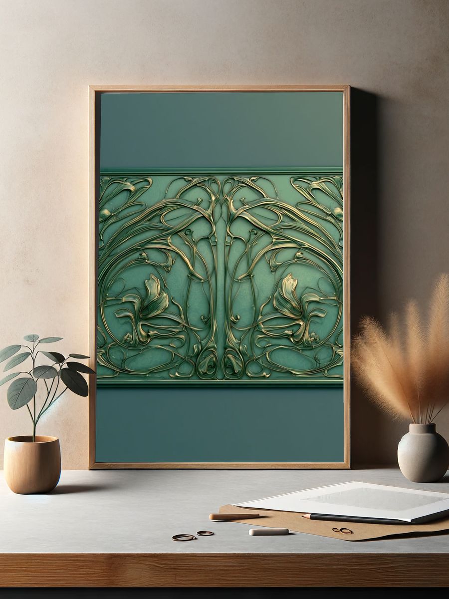 Art Nouveau Floral Ornament Print. — room view 2