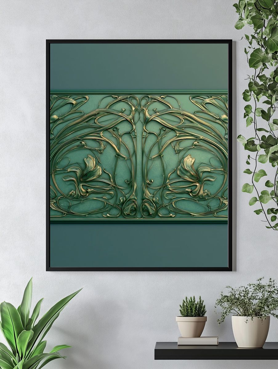 Art Nouveau Floral Ornament Print. — room view 4