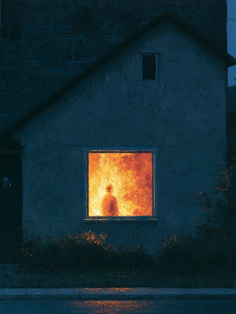 Glowing Window House — Fine-Art Print. poster — fine-art art