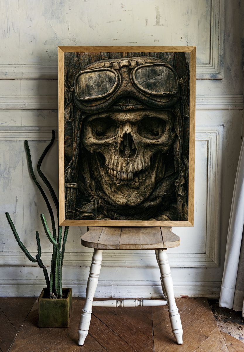 Skull Aviator Horror Print. — room view 1