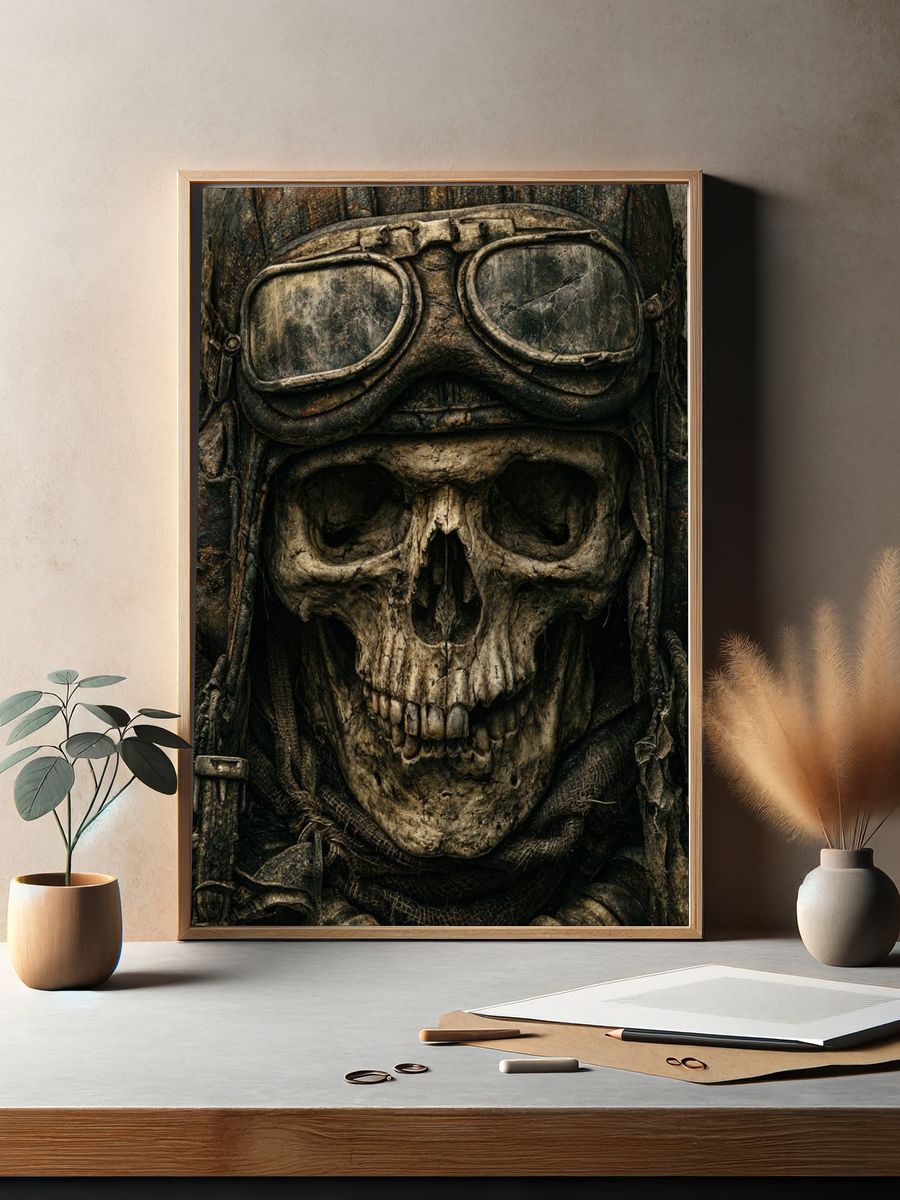 Skull Aviator Horror Print. — room view 2