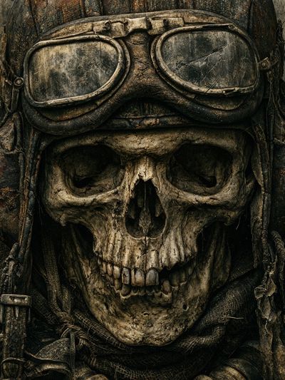 Skull Aviator Horror Print. poster