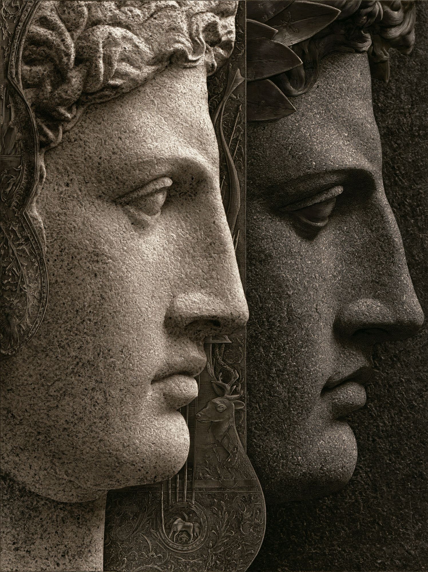 Classical Stone Faces Fine-Art Print. poster detail