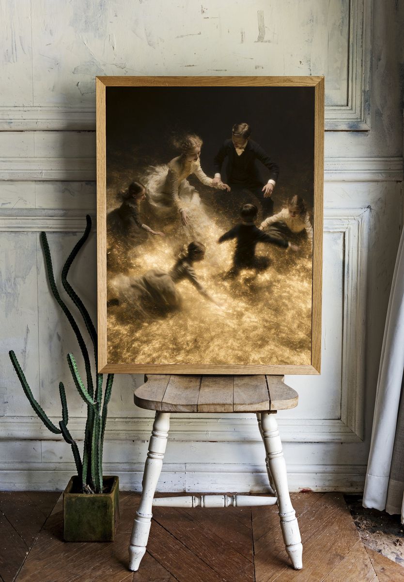 Golden Dance Circle Fine-Art Print. — room view 1