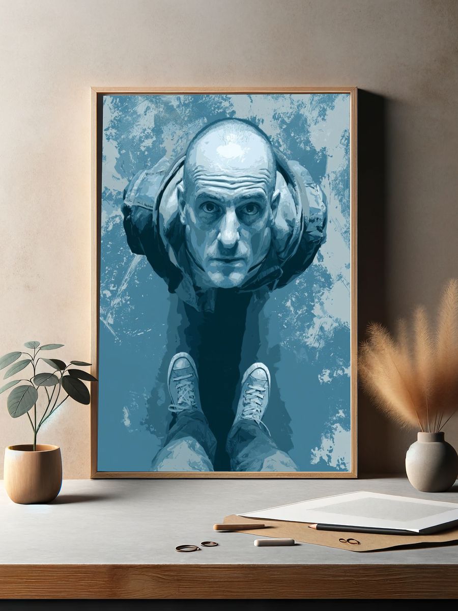 Surreal Blue Portrait Print. — room view 2