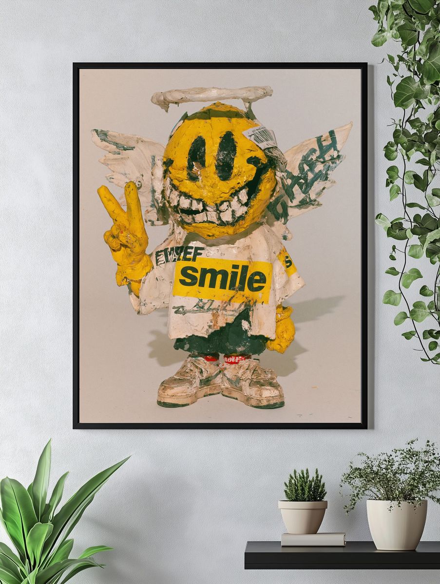 Smiling Figure Collage Print. — room view 4