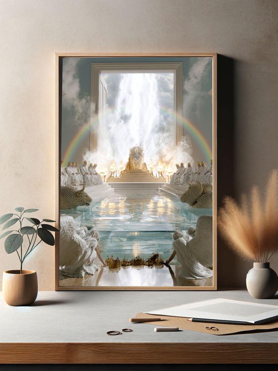 Celestial Throne Surrealism Poster. — room view 2